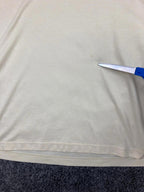 Travis Mathew Polo Shirt Size XL Cream Blue Stripe Pima Blend Golf