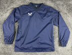 Castore Mens Large Navy Blue Long Sleeve V-Neck Windbreaker Pullover Mesh Lined