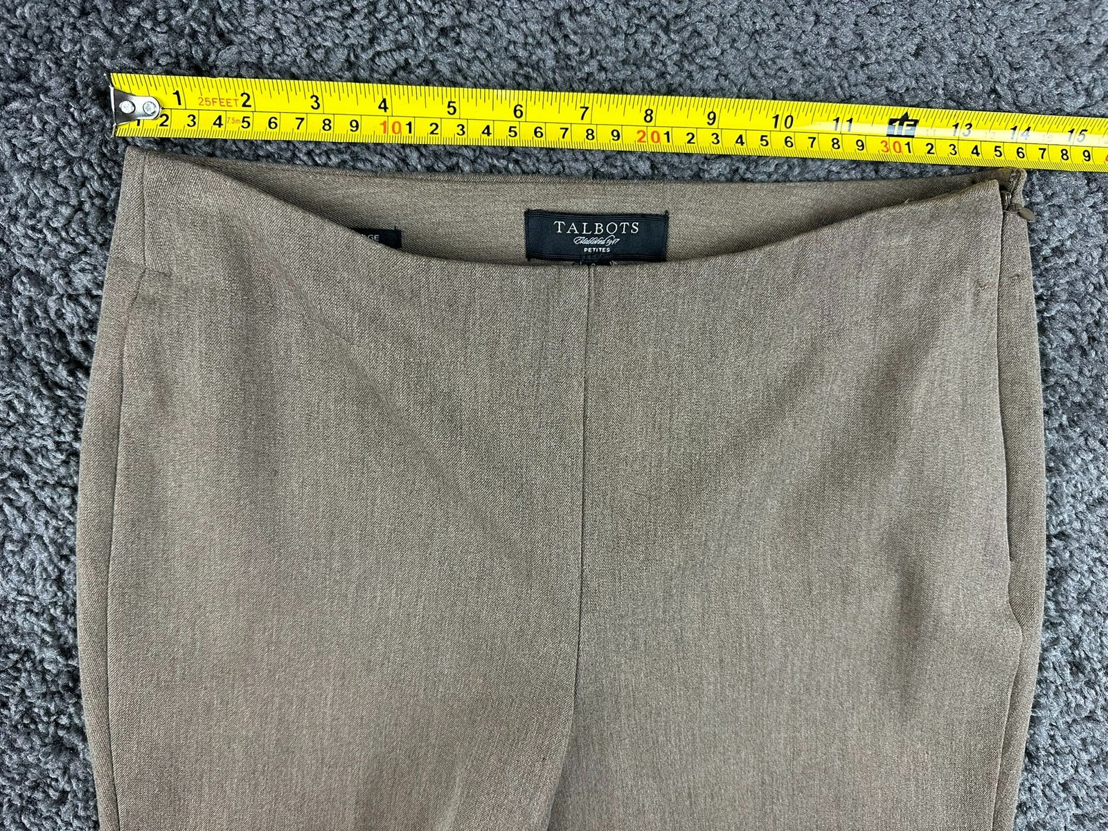 Talbots Petites Heritage Dress Pants Womens 2P Tan Beige Side Zip Straight Leg