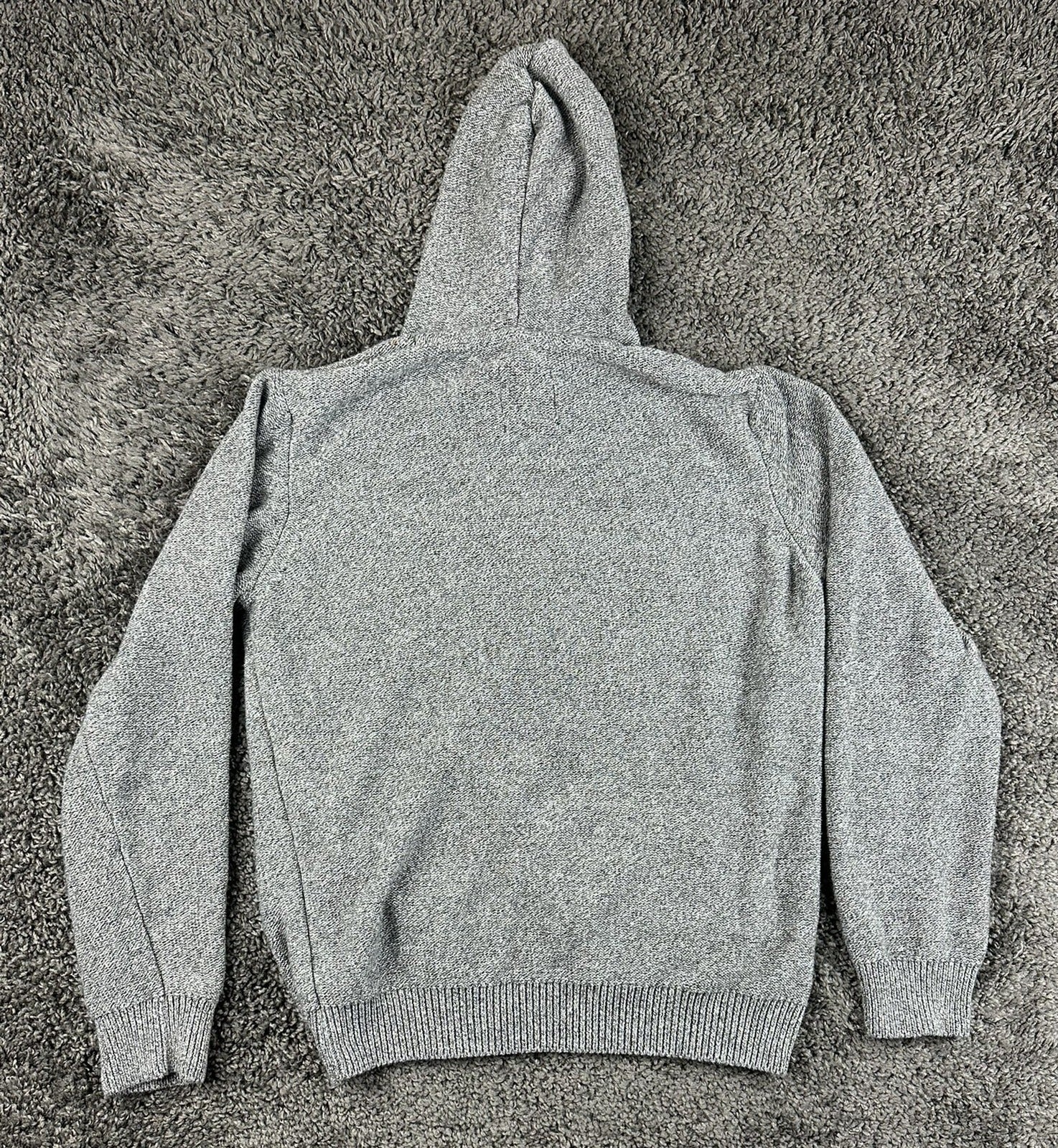 prAna North Loop Mens Hoodie Sweater Medium Gray Organic Cotton Slim Fit Knit