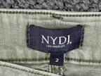 NYDJ Womens Ami Skinny Ankle Jeans Size 2 Olive Green Lift Tuck Split Hem Pants