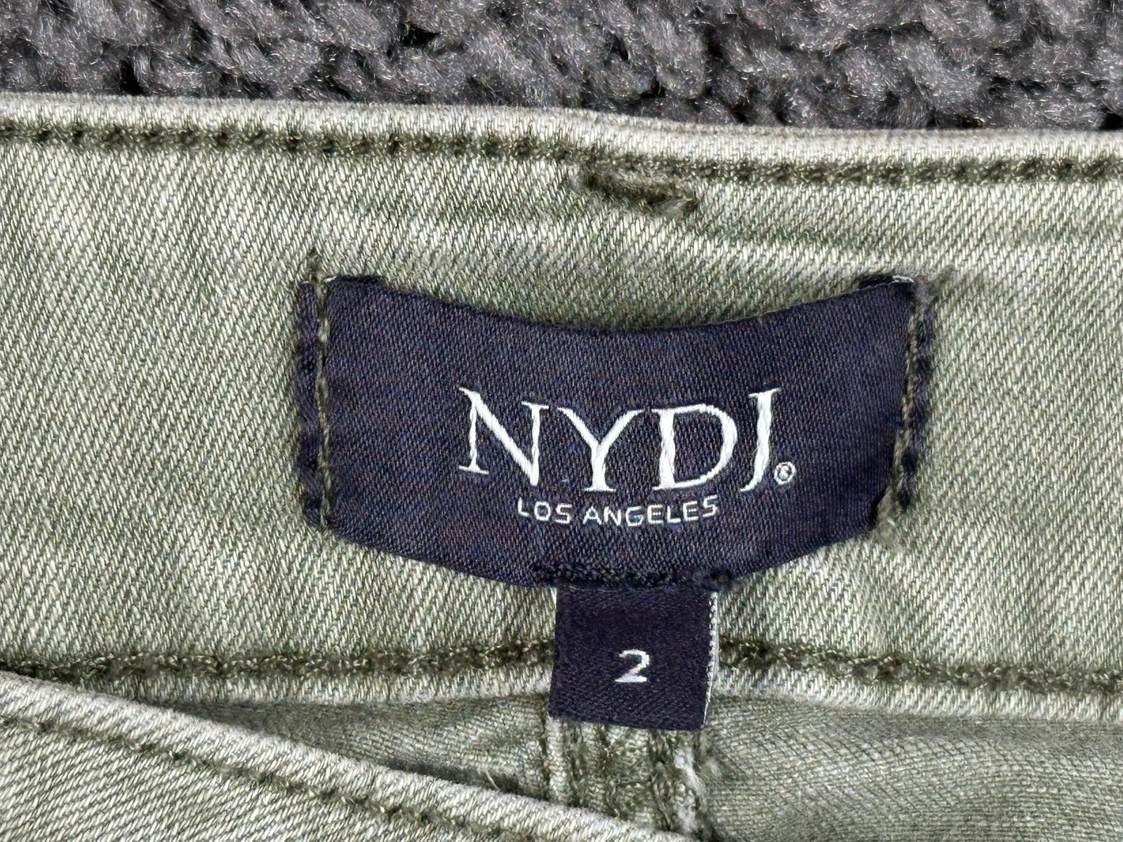 NYDJ Womens Ami Skinny Ankle Jeans Size 2 Olive Green Lift Tuck Split Hem Pants