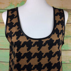 Very J dress Women's Black & Brown Sleeveless Faux leather Sz L