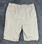 Mens 100% Linen Drawstring Shorts M Beige Elastic Waist Casual Beach Resort