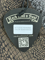 Rock Roll n Soul Mens Snakeskin Print Shirt Black Gold Button Up Shirt M NWT