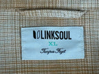 Linksoul Plaid Button Up Shirt Mens XL Tan Cream Long Sleeve
