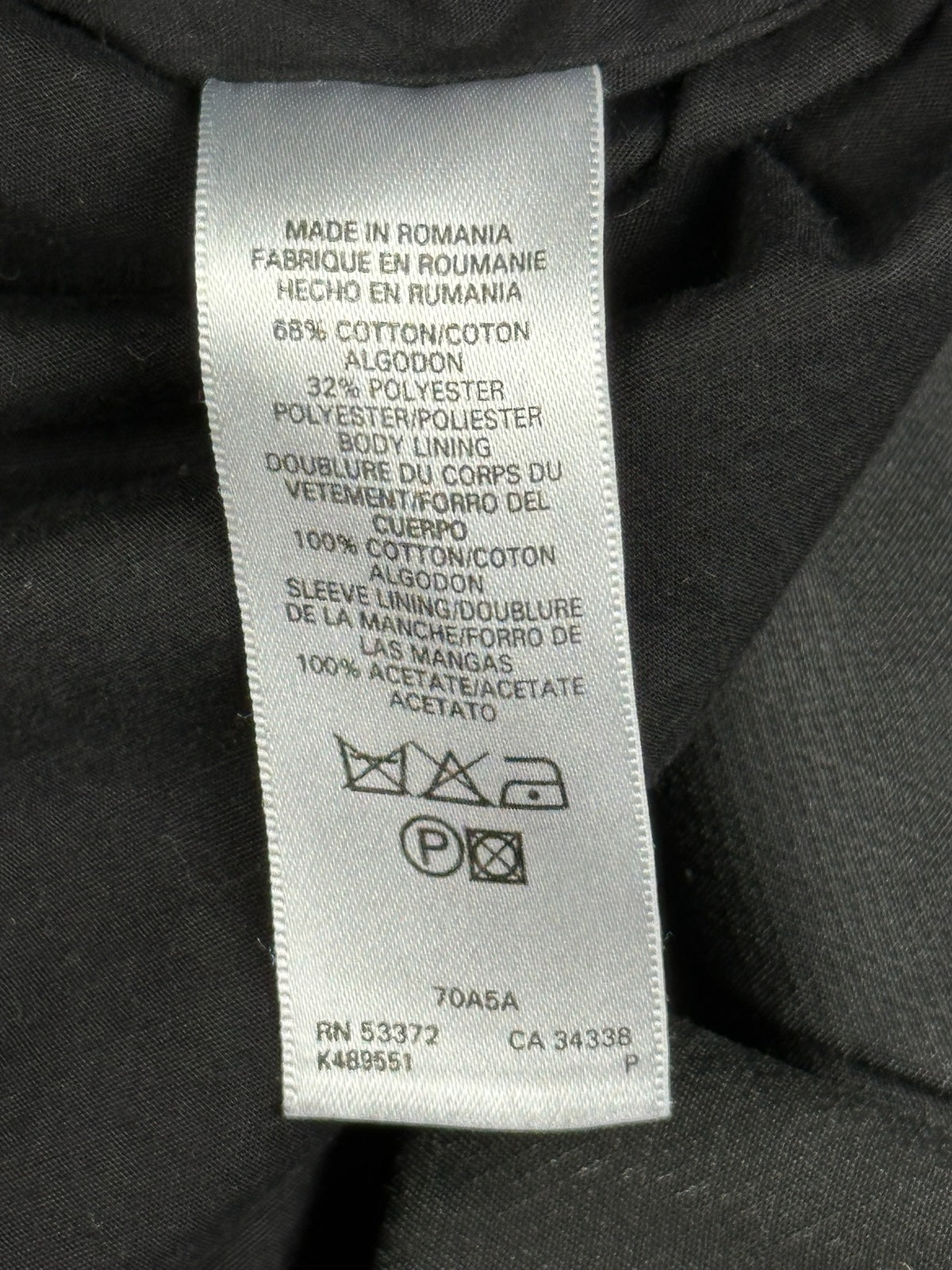 French Connection Womens Hooded Trench Coat Black Size 6 Anorak Rain Jacket