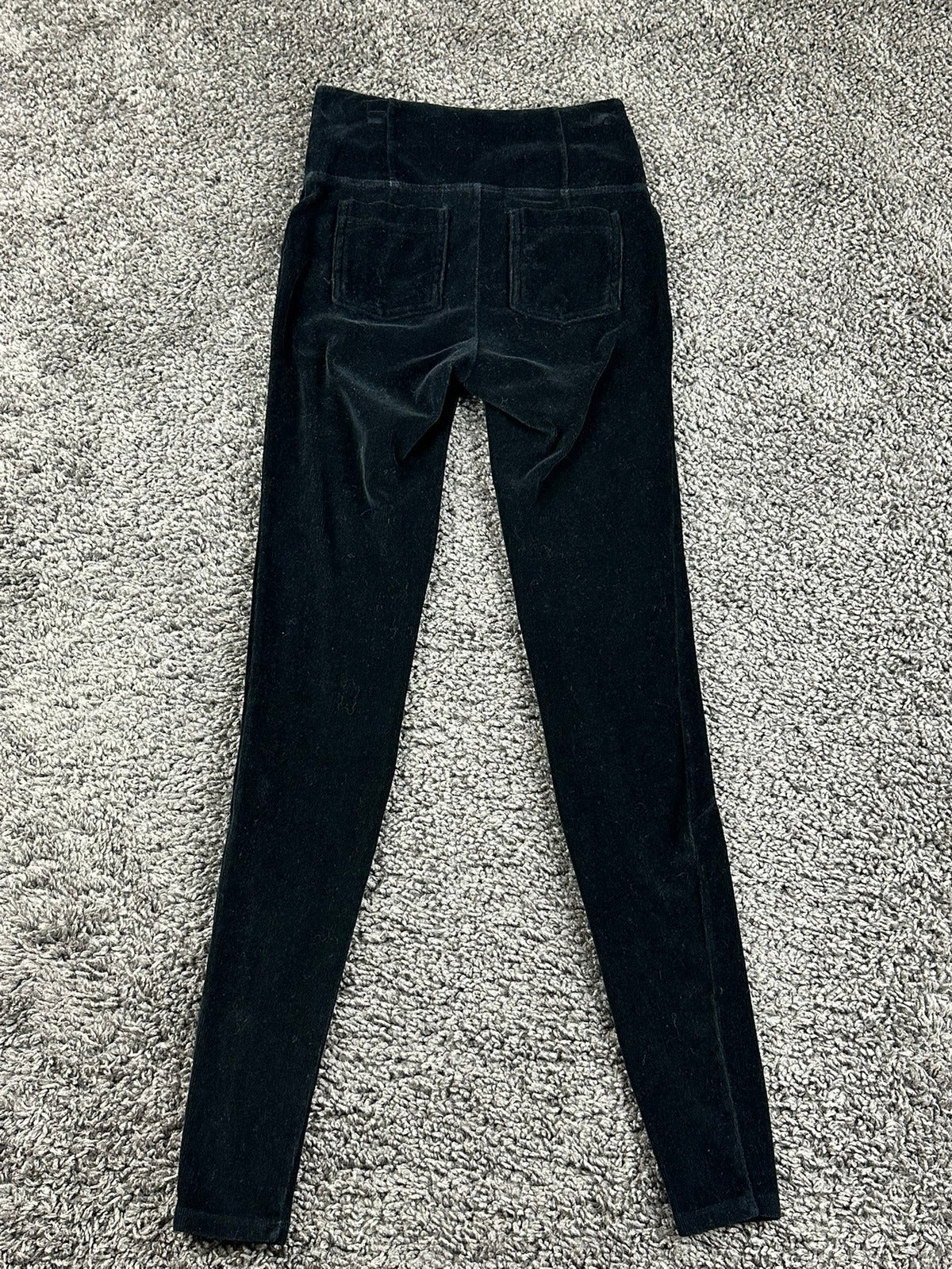 Athleta Black Corduroy Metro High Waisted Leggings Pants Pockets XS