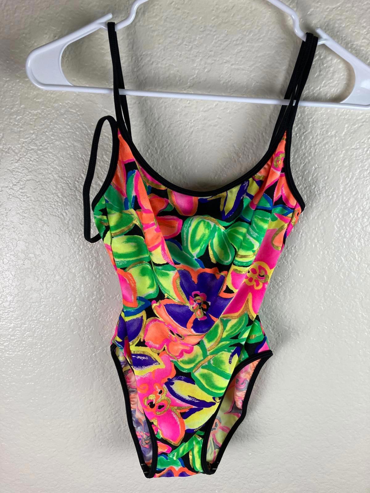 Azul Girls Swimsuit Multicolored 1-Piece Size 8 Youth – Textured Stretch Fabric