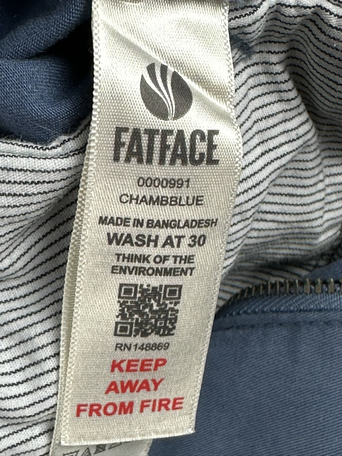 FatFace Womens US 10 Cropped Chino Pants Capri Blue Stretch Trousers