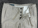 Perry Ellis Mens Linen Blend Drawstring Pants 34x32 Beige Beach Resort Chino