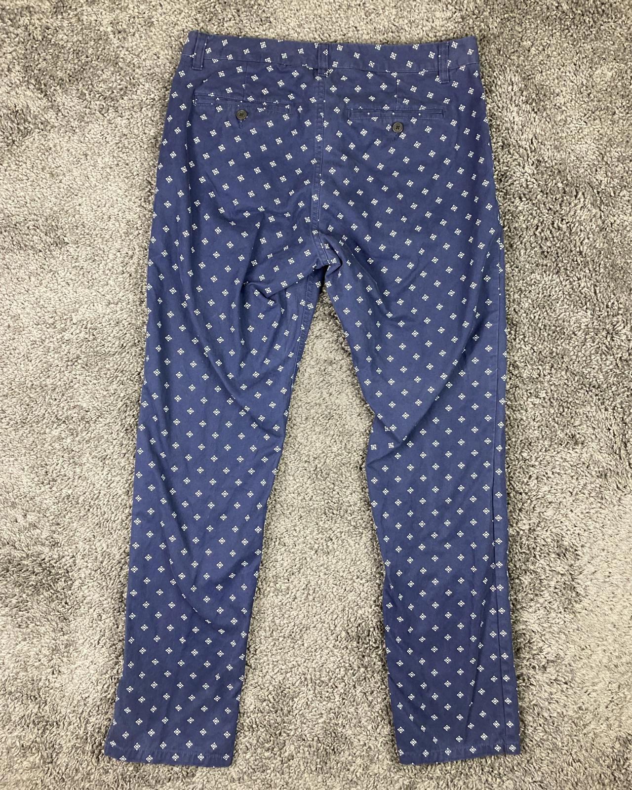 Bonobos Men's Navy Geometric Washed Chinos 100% Cotton Slim Straight Sz 32x32