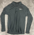 Nike Running Dri Fit Womens 1/4 Zip Pullover Jacket Thumbholes Black Large