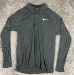 Nike Running Dri Fit Womens 1/4 Zip Pullover Jacket Thumbholes Black Large