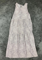 Wishlist Maxi Dress Animal Print Women’s Ivory Sleeveless Tiered Size M