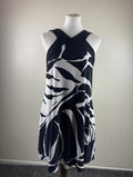 Lauren Ralph Lauren Women’s 10 Black White Tropical Cutout Dress w/Pockets