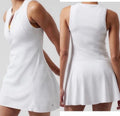 Athleta Ace Tennis Dress Womens White 1/4 Zip Golf Pickleball Stretch Sz SP