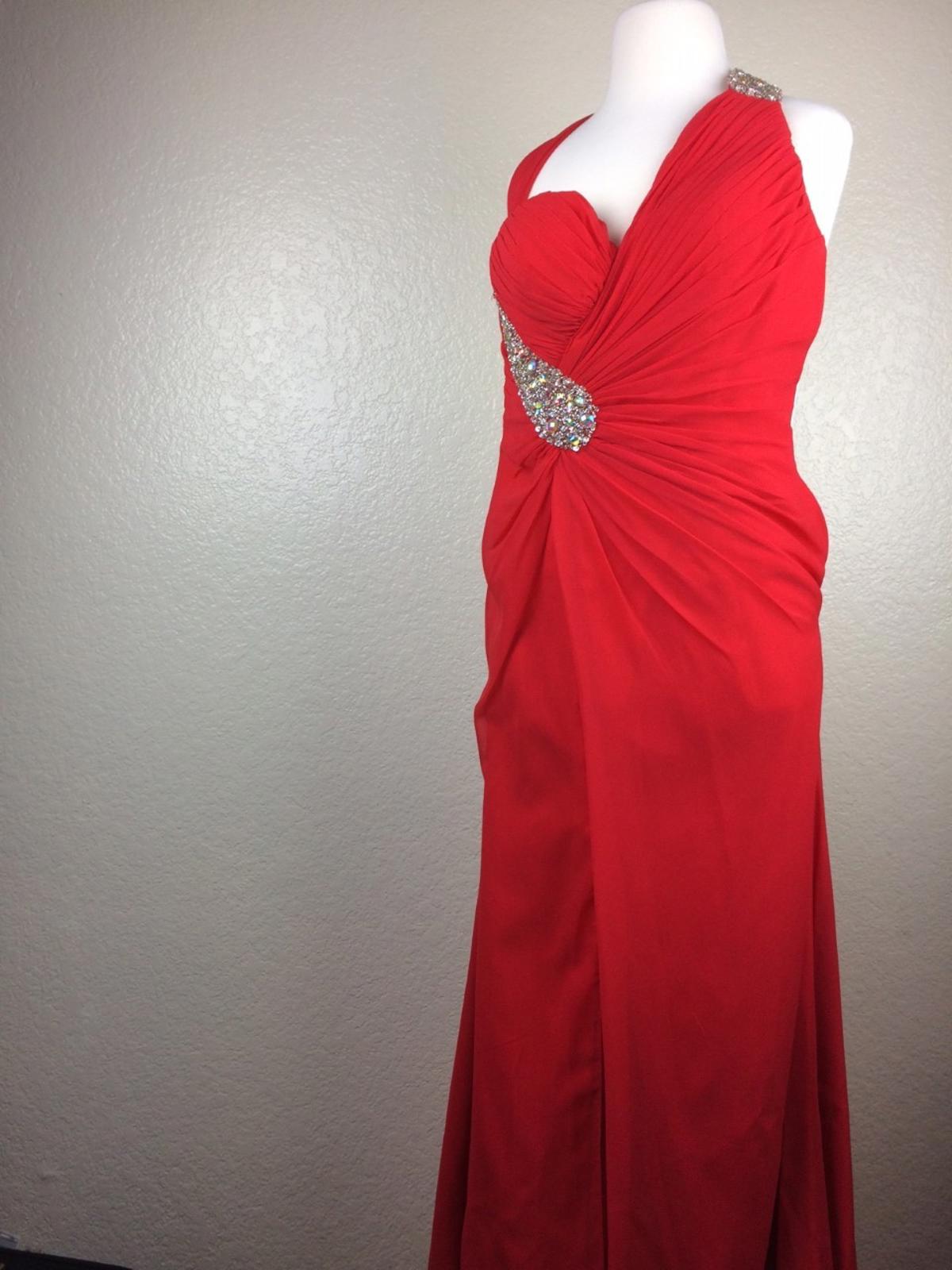 Dancing Queen Prom Dress/Evening Gown Women's Red Rhinestones  Sz XS