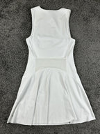 Athleta Ace Tennis Dress Womens White 1/4 Zip Golf Pickleball Stretch Sz SP