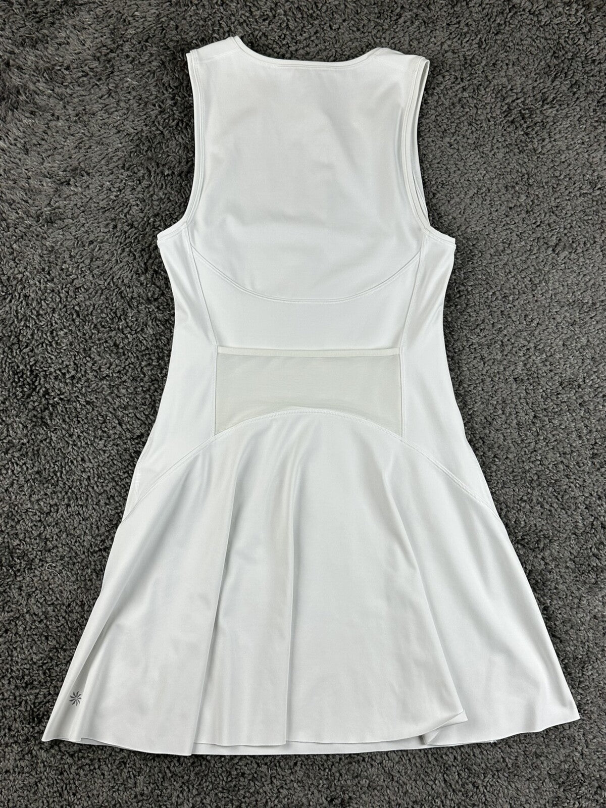 Athleta Ace Tennis Dress Womens White 1/4 Zip Golf Pickleball Stretch Sz SP