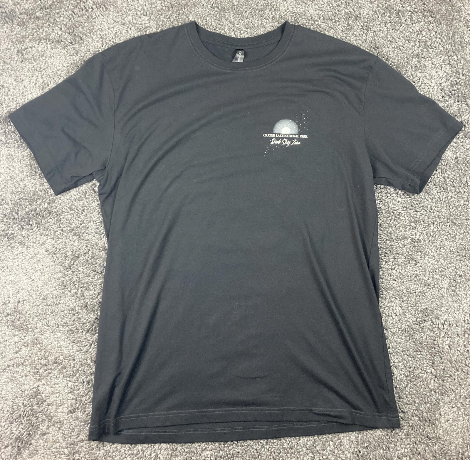 Primease T-Shirt Crater Lake Nat'l Park Dark Sky Zone Black Graphic Sz 2XL