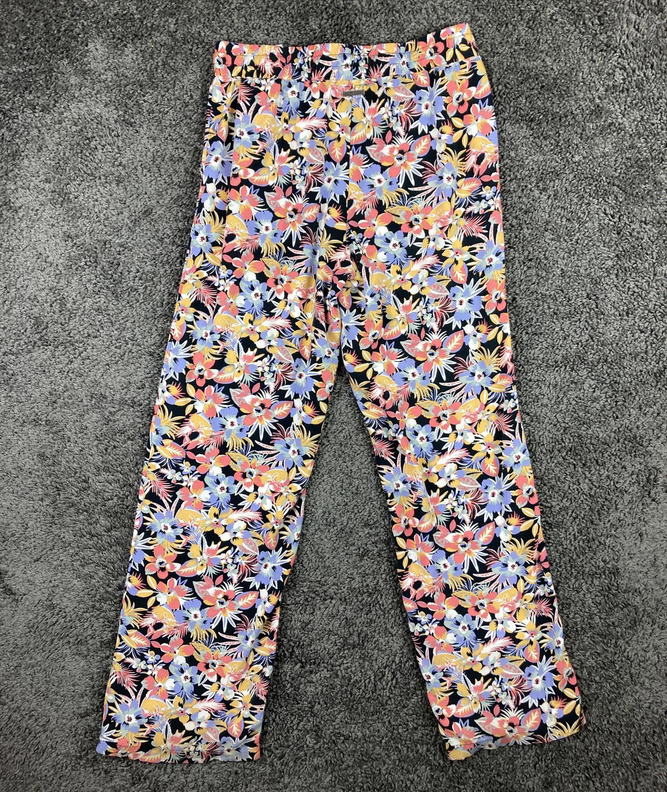 Salty Crew Pants Drifting Tropical Floral Beach Womens Size M Lounge Drawstring