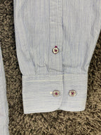 Tommy Bahama Mens Long Sleeve Button Front Shirt Size XL Blue White Stripe
