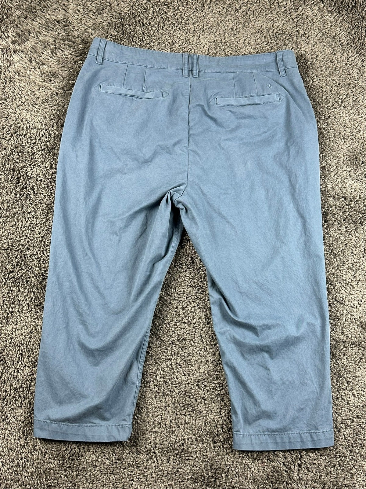 FatFace Womens US 10 Cropped Chino Pants Capri Blue Stretch Trousers