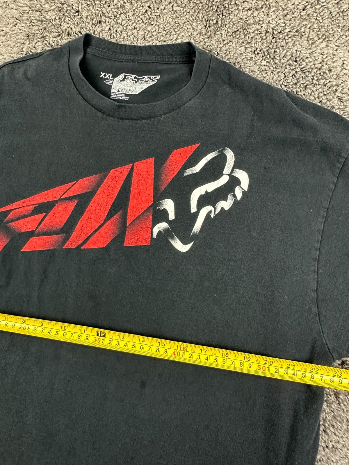 Fox Racing Mens Graphic T Shirt Size XXL Black Red Logo Motocross Y2K Dirt Bike