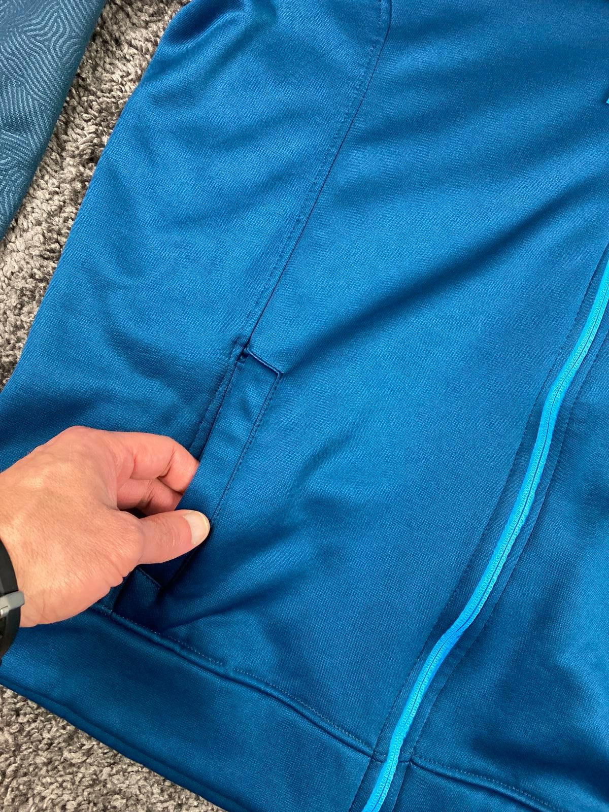 Alanic Running Man Allstate Hot Chocolate 15k 5k Blue Full Zip Hoodie Jacket XL