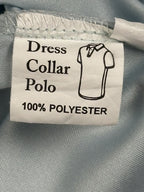 Collars & Co Mens Large Light Blue Dress Collar Polo Shirt Short Sleeve Stretch