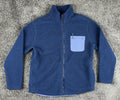 Title Nine Womens Fleece Jacket Size Large Blue Full Zip Chest Pocket Outdoor