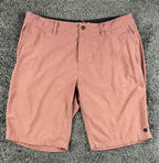 Quiksilver Amphibian Shorts Mens 33 Pink Red Heather Stretch Hybrid Boardshorts