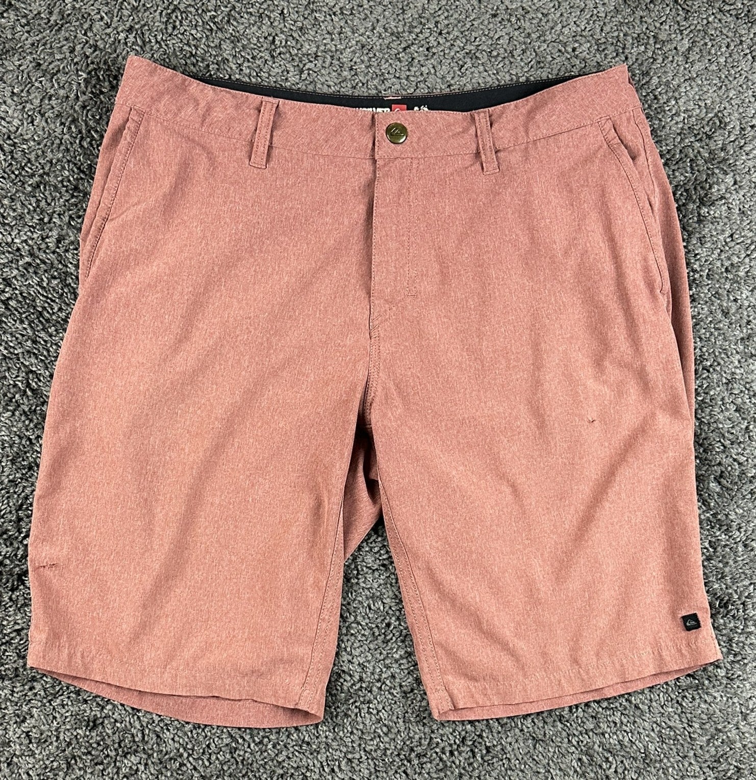 Quiksilver Amphibian Shorts Mens 33 Pink Red Heather Stretch Hybrid Boardshorts