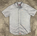 UNTUCKit Petrus Short Sleeve Button Down Shirt Blue Chambray Mens Size L