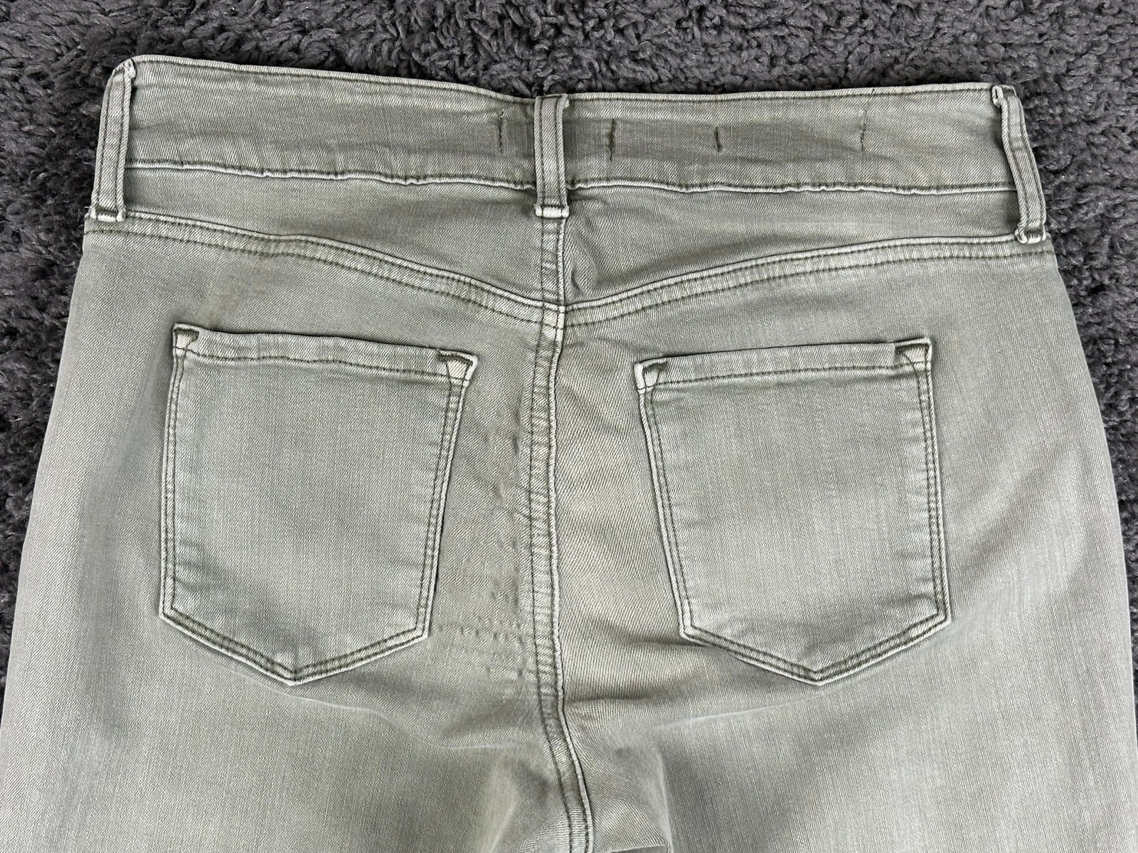 NYDJ Womens Ami Skinny Ankle Jeans Size 2 Olive Green Lift Tuck Split Hem Pants