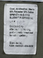 US Military Mens All Weather Trench Coat Belted Khaki 44 XL Overcoat Rain