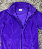 Columbia Purple Full Zip Fleece Jacket Zip Pockets Women Small
