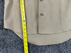 US Navy Khaki Uniform Shirt S Athletic Polyester/Wool Silver Collar Rank Pins