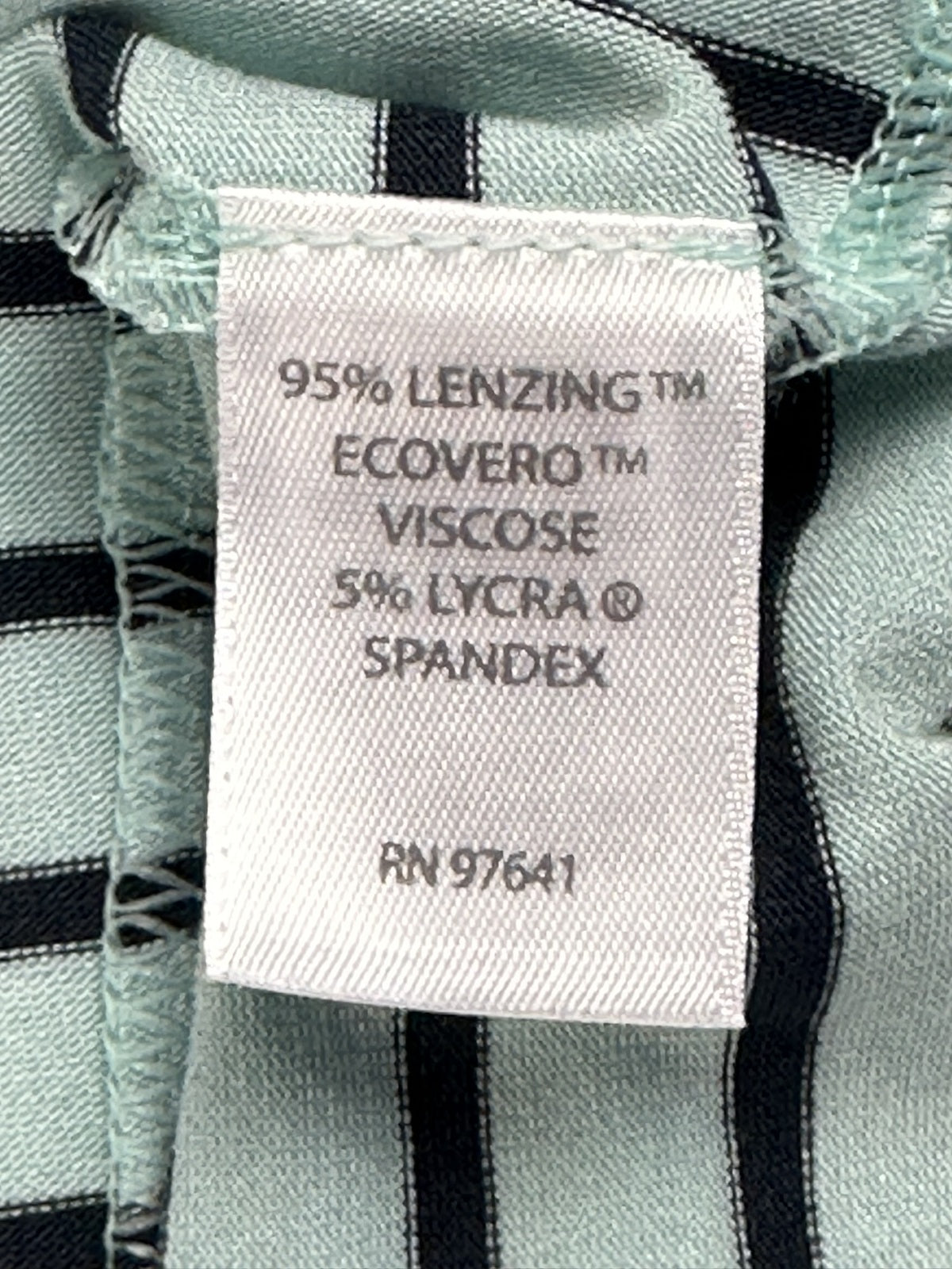 J.Jill Wearever Striped Top Womens Large Aqua Navy Button Cuff 3/4 Sleeve NWT