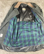 Vintage Towne London Fog Men's Trench Coat Dark Green Belted Plaid Liner 42 Reg