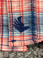 Cody James Men Sz M Plaid Western Pearl Snap Shirt Regular Fit Red Blue Cotton