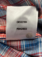 Cody James Men Sz M Plaid Western Pearl Snap Shirt Regular Fit Red Blue Cotton