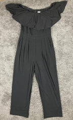 Vince Camuto Jumpsuit  Women’s Black Off Shoulder Ruffle Size M