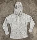 Athleta No Sweat Hoodie Jacket Gray Space Dye Full Zip Thumbholes Large L
