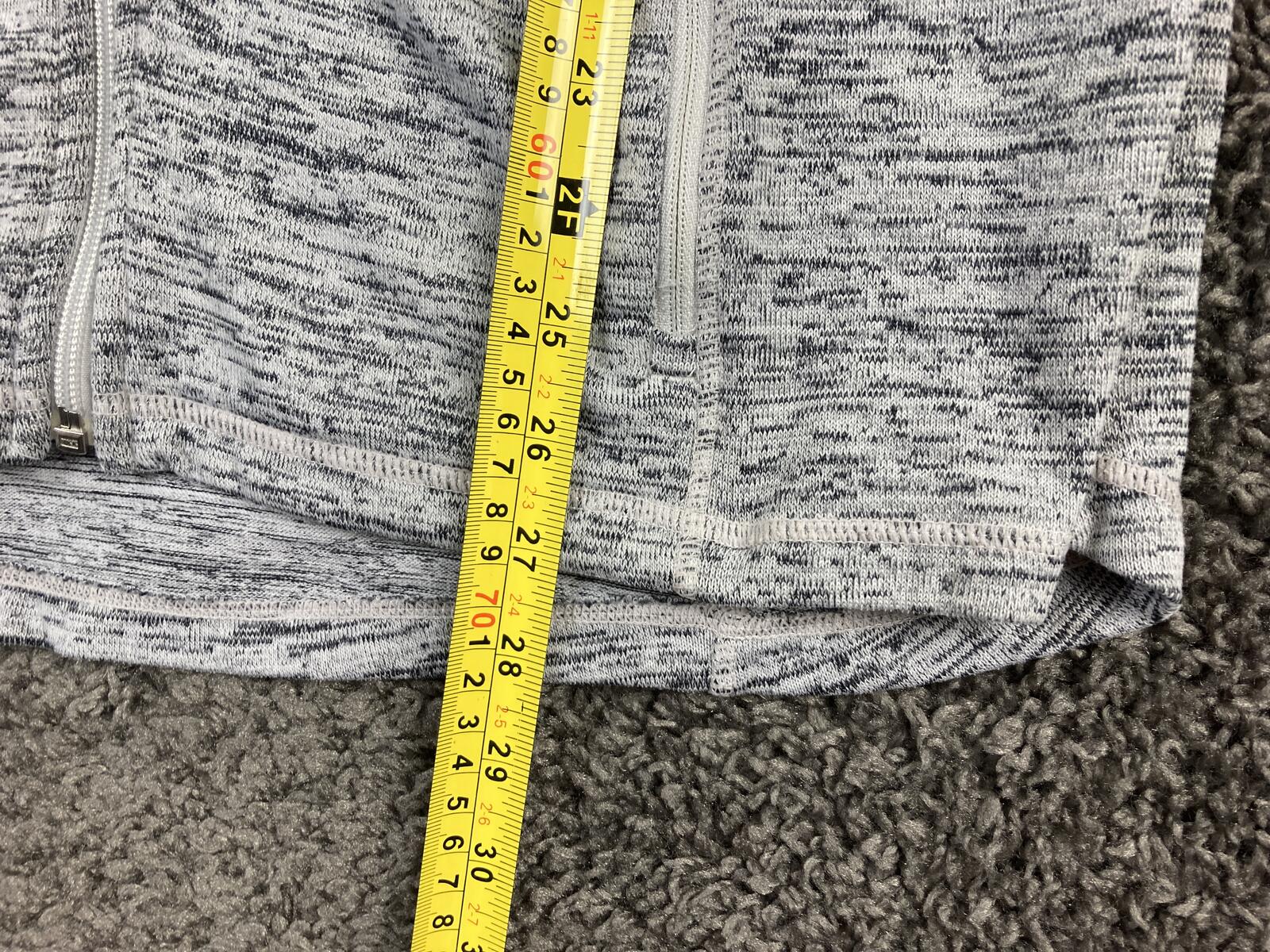 Athleta No Sweat Hoodie Jacket Gray Space Dye Full Zip Thumbholes Large L