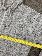 Athleta No Sweat Hoodie Jacket Gray Space Dye Full Zip Thumbholes Large L
