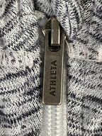 Athleta No Sweat Hoodie Jacket Gray Space Dye Full Zip Thumbholes Large L