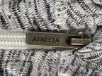 Athleta No Sweat Hoodie Jacket Gray Space Dye Full Zip Thumbholes Large L