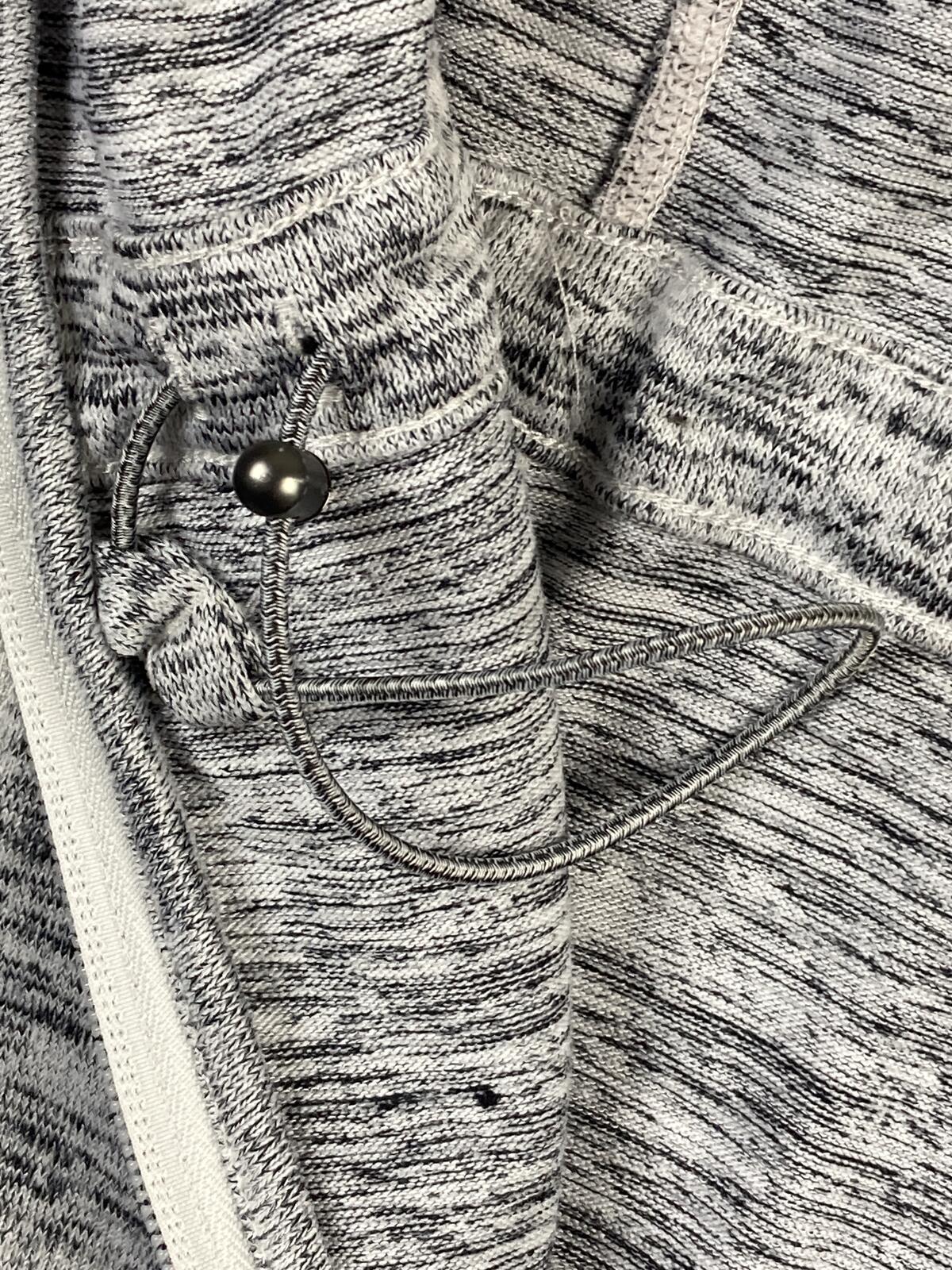 Athleta No Sweat Hoodie Jacket Gray Space Dye Full Zip Thumbholes Large L
